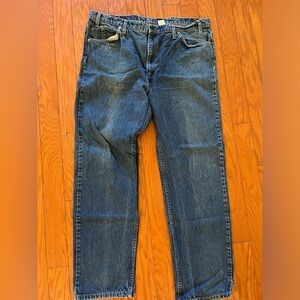 Women’s Levi 505 Straight Leg Dark Wash Jeans 42 X 32